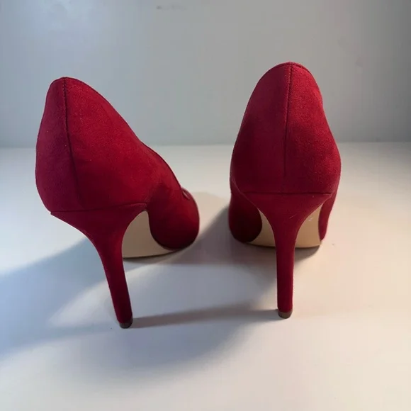 Nine West Women Red Suede Pointed Toe Pump Heels Size 8 1/2M, 3 3/4 in. heel New - Picture 4 of 8